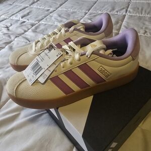 Adidas Cream & Purple Platform Sneakers